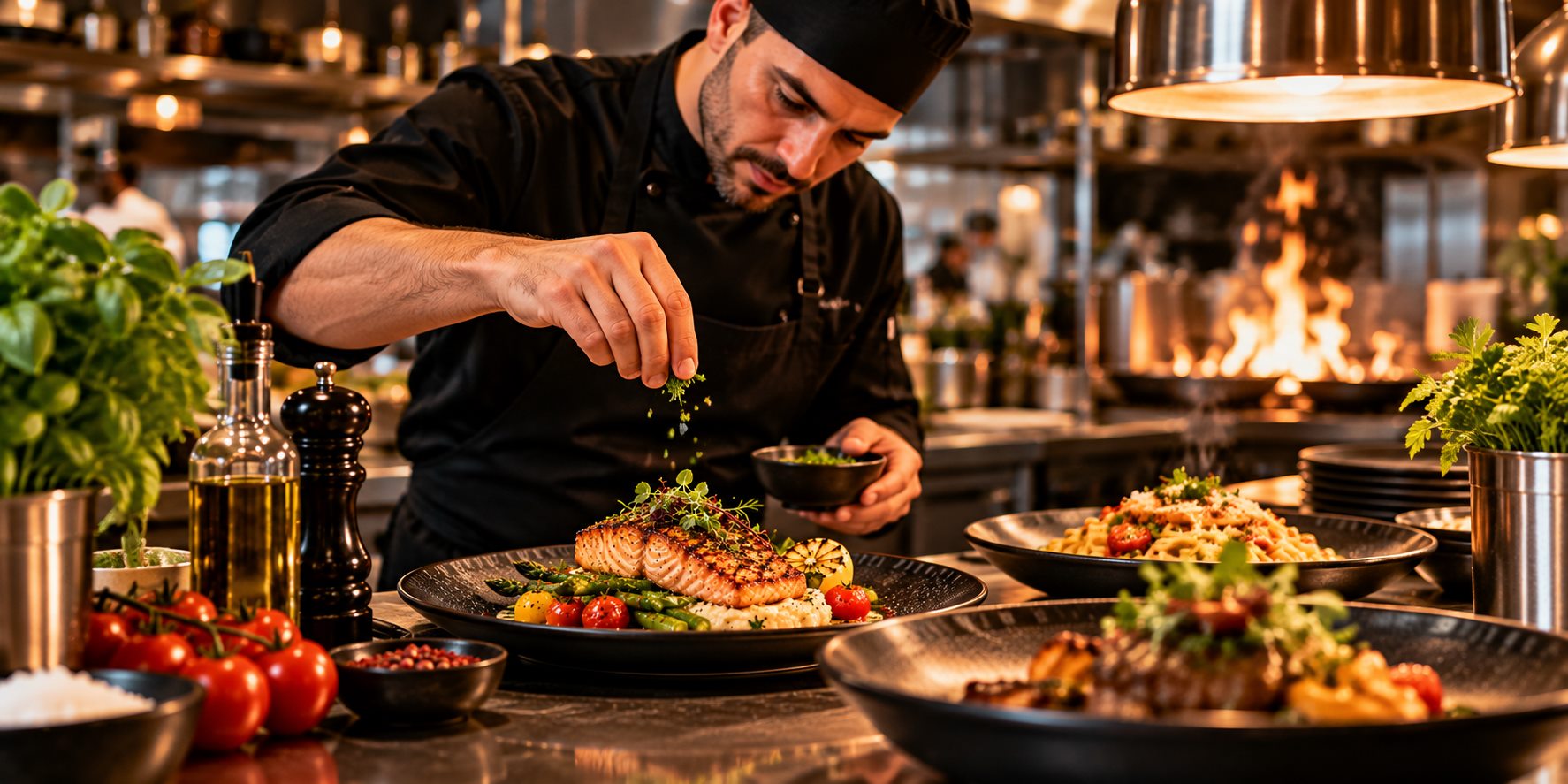 Chef terminando un plato